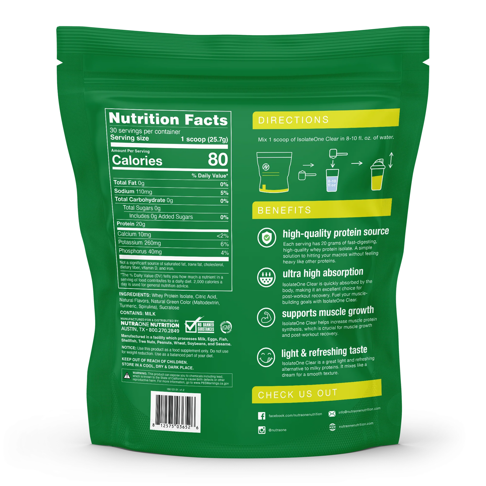 NutraOne IsolateOne Clear Protein