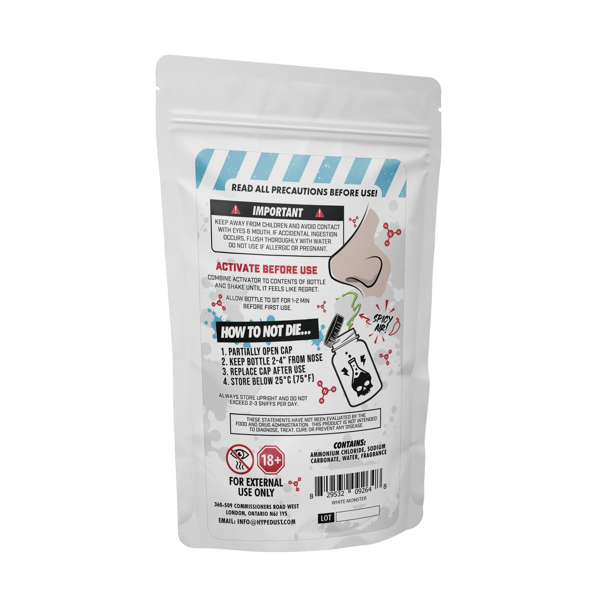 Obsidian Ammonia Smelling Salts - Bemoxie Supplements