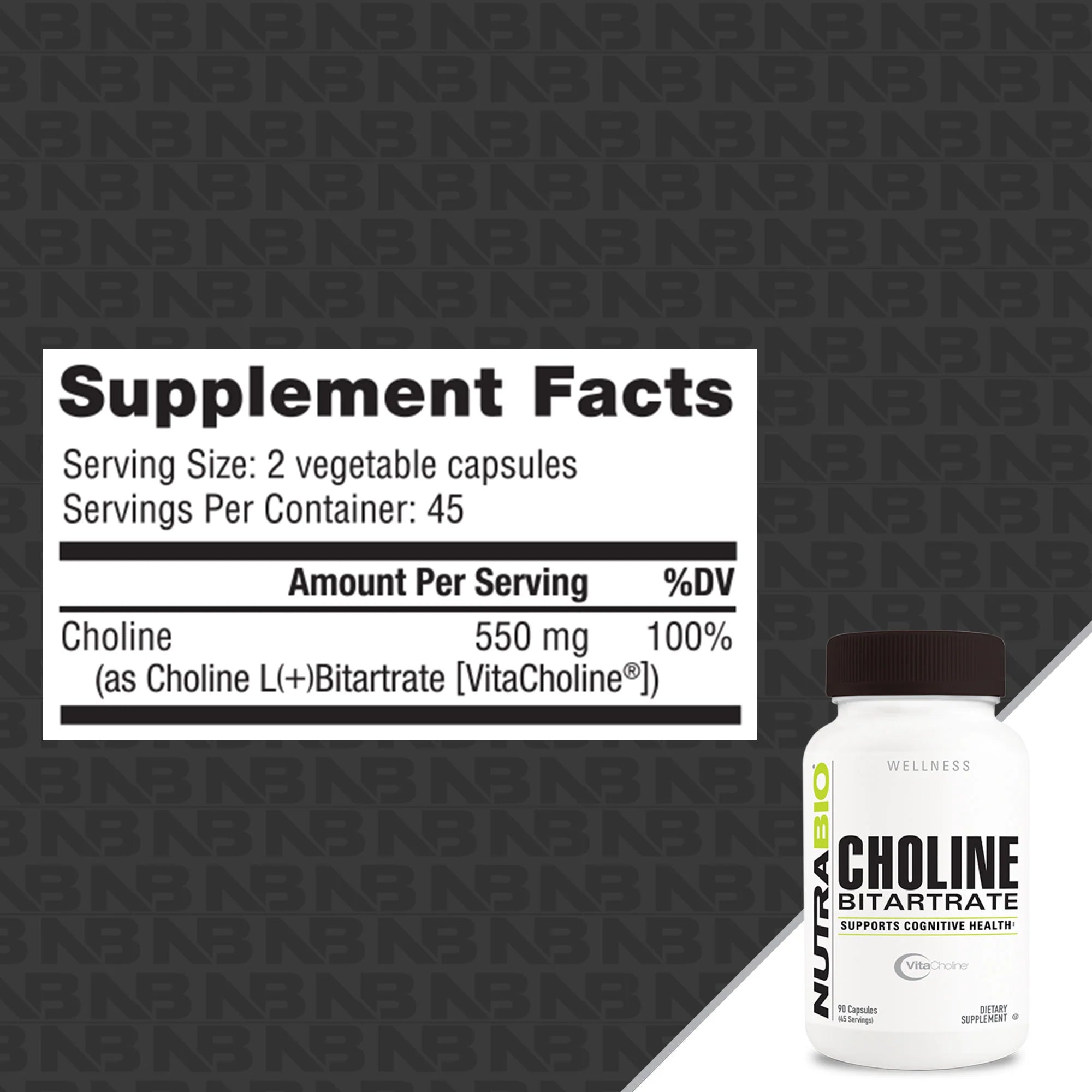 NutraBio Choline Bitartrate - Bemoxie Supplements