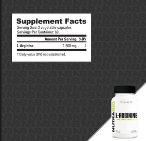 NutraBio L‑Arginine Capsules — Pure Nitric Oxide Support for Circulation and Performance - Bemoxie Supplements