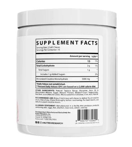Nutrex Creatine Soft Chews - Bemoxie Supplements