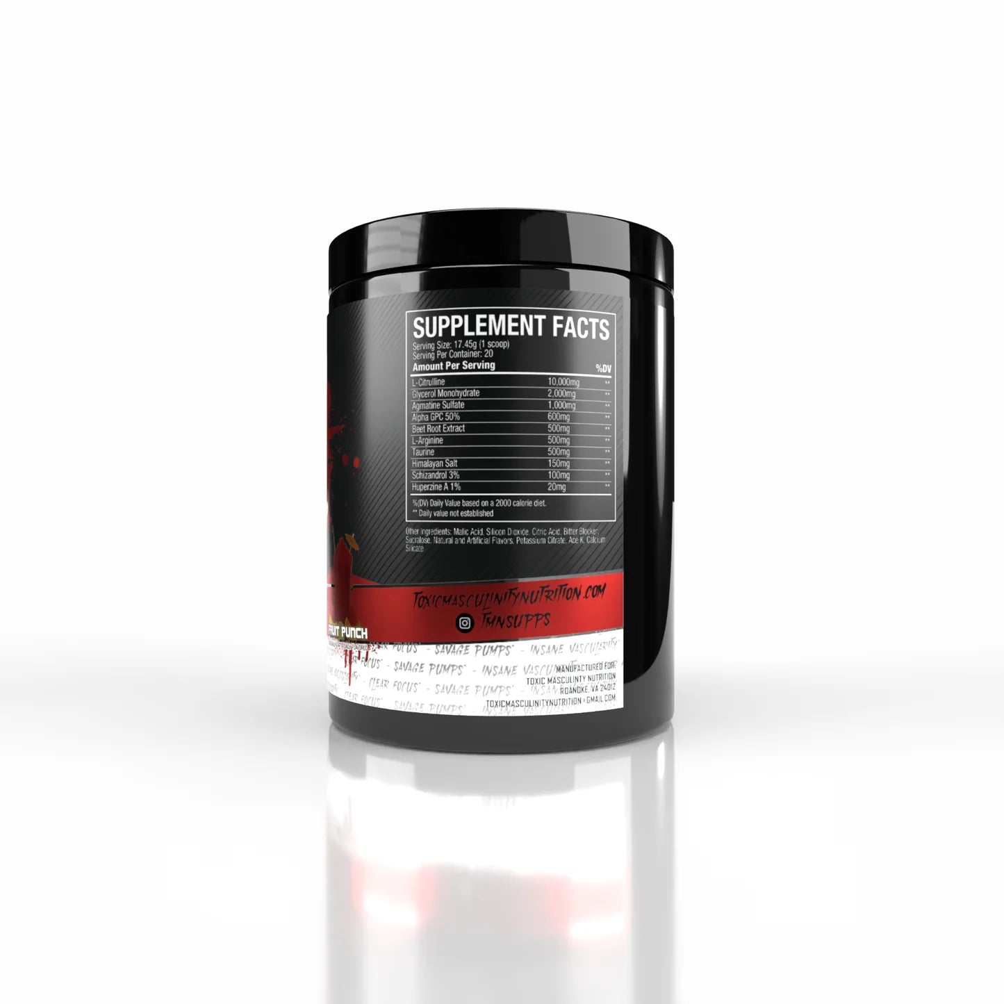 Pre-workout supplement container with 'WARLORD' branding on a white background