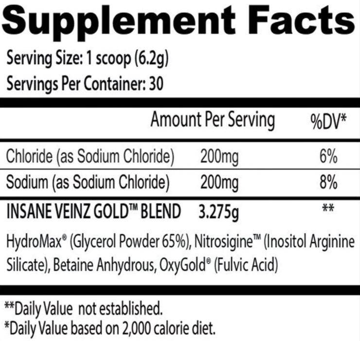 Insane Veinz Gold - Bemoxie Supplements